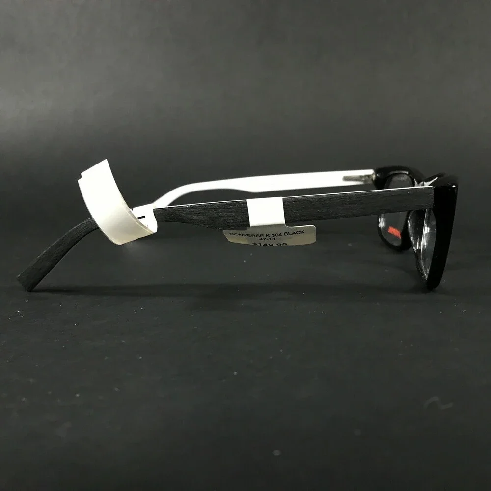 Converse K304 BLACK Eyeglasses Frames White Cat Eye Square Full Rim 47-18-130